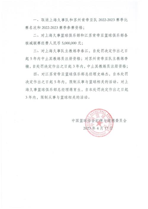  姚明回应上海苏州两队消极比赛被罚：十分痛心，教训深刻，需要改变一些东西