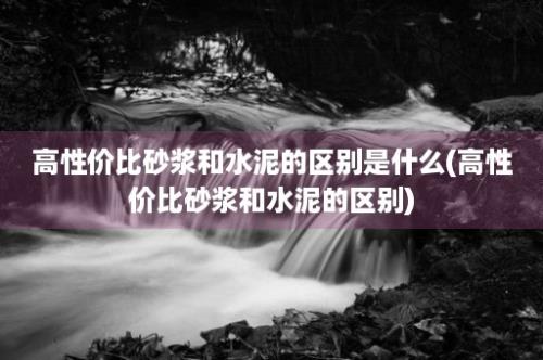 高性价比砂浆和水泥的区别是什么(高性价比砂浆和水泥的区别)