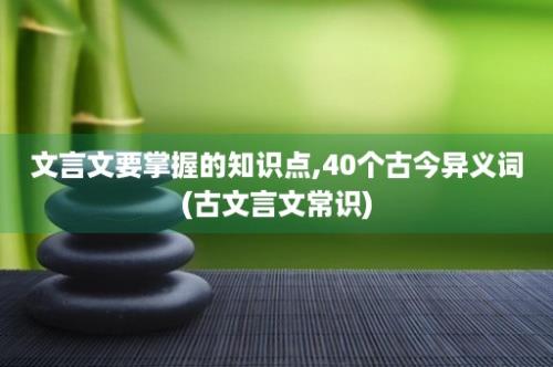 文言文要掌握的知识点,40个古今异义词(古文言文常识)