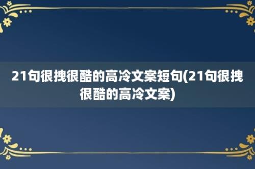 21句很拽很酷的高冷文案短句(21句很拽很酷的高冷文案)