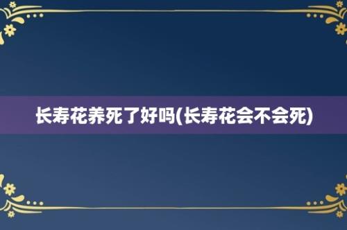 长寿花养死了好吗(长寿花会不会死)