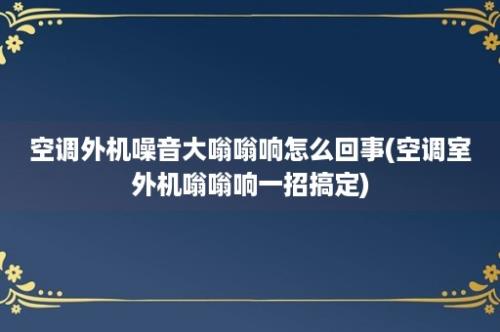 空调外机噪音大嗡嗡响怎么回事(空调室外机嗡嗡响一招搞定)