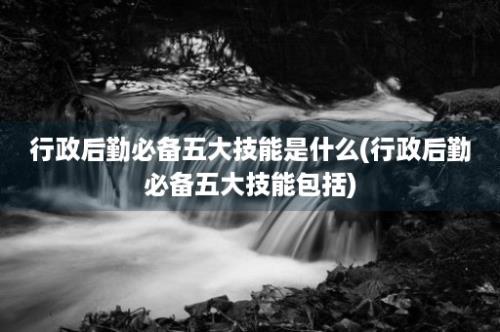 行政后勤必备五大技能是什么(行政后勤必备五大技能包括)