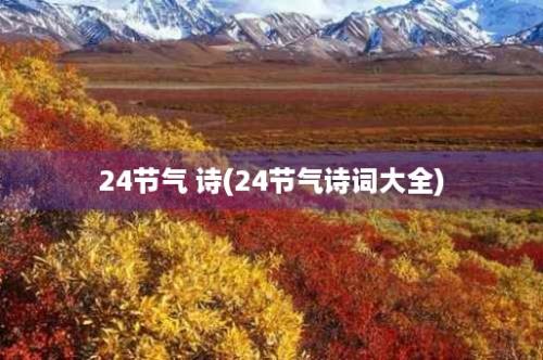 24节气 诗(24节气诗词大全)