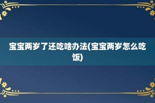 宝宝两岁了还吃啥办法(宝宝两岁怎么吃饭)