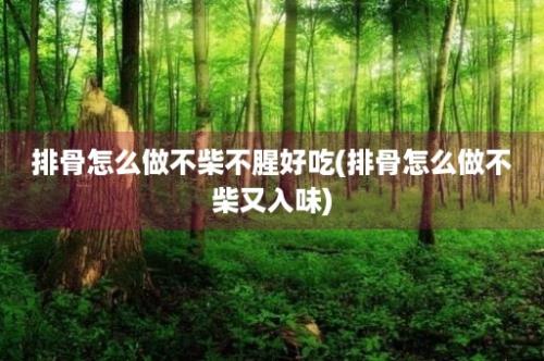 排骨怎么做不柴不腥好吃(排骨怎么做不柴又入味)