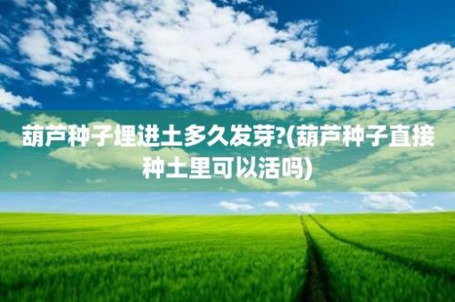 葫芦种子埋进土多久发芽?(葫芦种子直接种土里可以活吗)