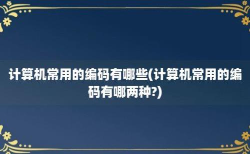 计算机常用的编码有哪些(计算机常用的编码有哪两种?)