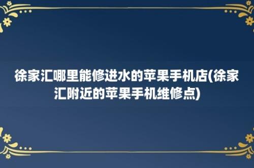 徐家汇哪里能修进水的苹果手机店(徐家汇附近的苹果手机维修点)