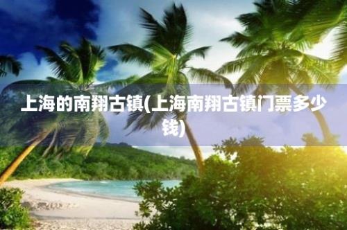 上海的南翔古镇(上海南翔古镇门票多少钱)