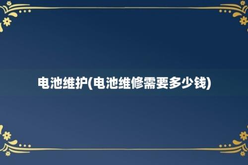 电池维护(电池维修需要多少钱)