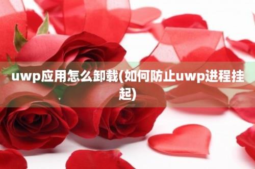 uwp应用怎么卸载(如何防止uwp进程挂起)