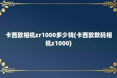 卡西欧相机zr1000多少钱(卡西欧数码相机z1000)