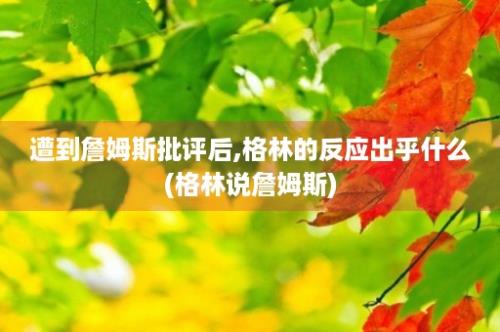 遭到詹姆斯批评后,格林的反应出乎什么(格林说詹姆斯)