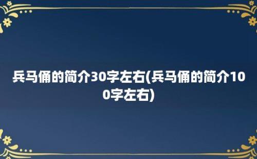 兵马俑的简介30字左右(兵马俑的简介100字左右)