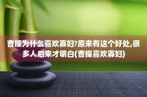 曹操为什么喜欢寡妇?原来有这个好处,很多人后来才明白(曹操喜欢寡妇)