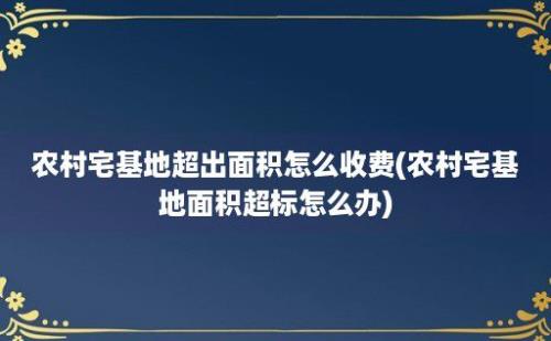 农村宅基地超出面积怎么收费(农村宅基地面积超标怎么办)