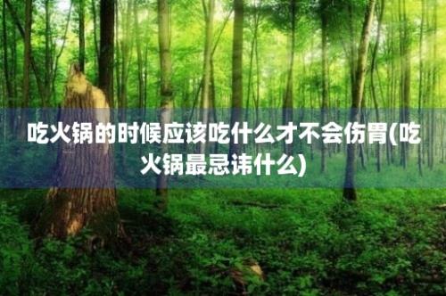 吃火锅的时候应该吃什么才不会伤胃(吃火锅最忌讳什么)