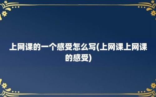 上网课的一个感受怎么写(上网课上网课的感受)