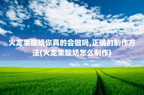 火龙果酸奶你真的会做吗,正确的制作方法(火龙果酸奶怎么制作)