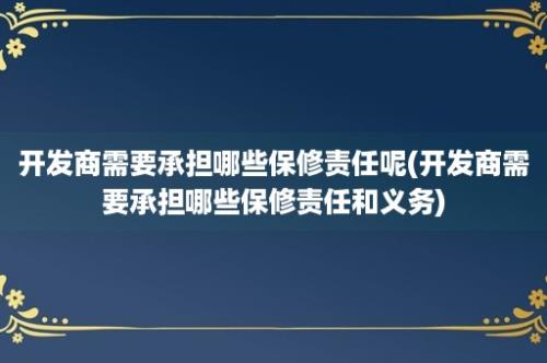 开发商需要承担哪些保修责任呢(开发商需要承担哪些保修责任和义务)