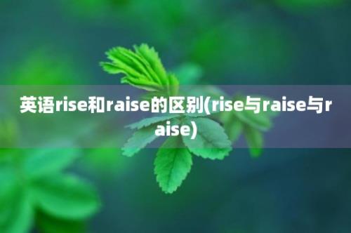 英语rise和raise的区别(rise与raise与raise)
