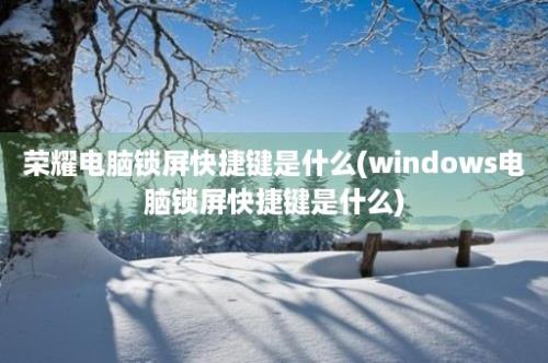 荣耀电脑锁屏快捷键是什么(windows电脑锁屏快捷键是什么)