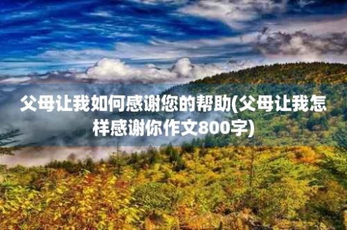 父母让我如何感谢您的帮助(父母让我怎样感谢你作文800字)