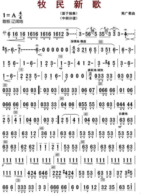 《牧民新歌》简谱是什么