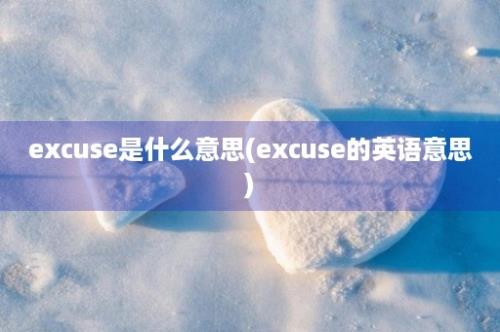 excuse是什么意思(excuse的英语意思)