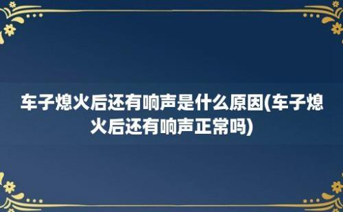 车子熄火后还有响声是什么原因(车子熄火后还有响声正常吗)