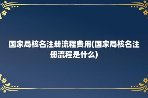 国家局核名注册流程费用(国家局核名注册流程是什么)