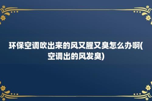 环保空调吹出来的风又腥又臭怎么办啊(空调出的风发臭)