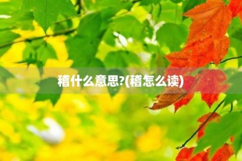 稽什么意思?(稽怎么读)