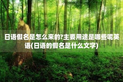 日语假名是怎么来的?主要用途是哪些呢英语(日语的假名是什么文字)