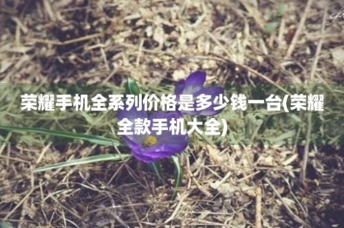 荣耀手机全系列价格是多少钱一台(荣耀全款手机大全)