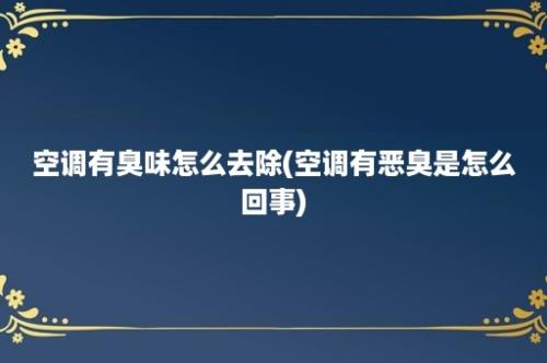 空调有臭味怎么去除(空调有恶臭是怎么回事)