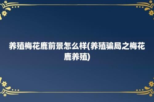 养殖梅花鹿前景怎么样(养殖骗局之梅花鹿养殖)