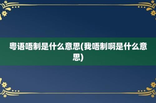 粤语唔制是什么意思(我唔制啊是什么意思)