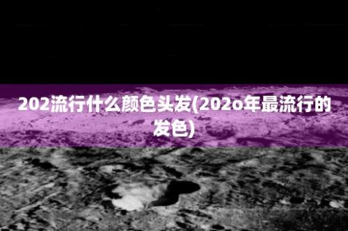 202流行什么颜色头发(202o年最流行的发色)