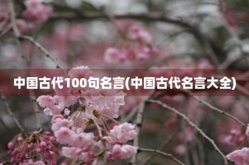 中国古代100句名言(中国古代名言大全)