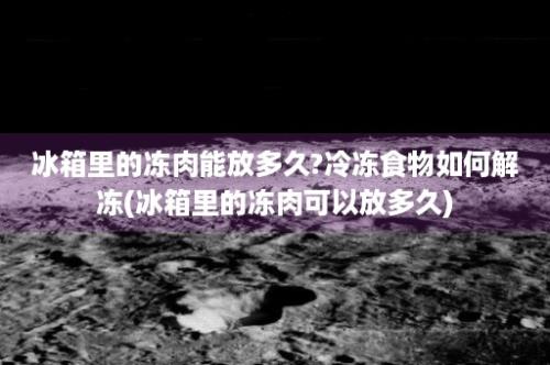 冰箱里的冻肉能放多久?冷冻食物如何解冻(冰箱里的冻肉可以放多久)