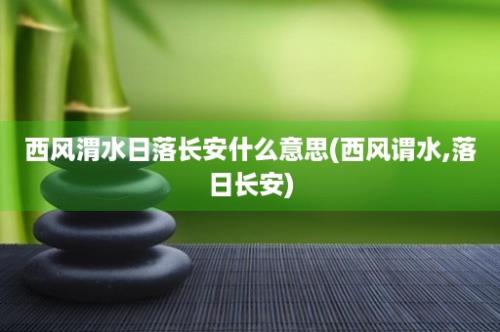 西风渭水日落长安什么意思(西风谓水,落日长安)