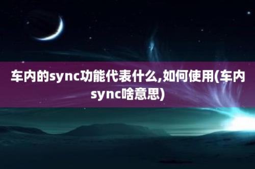 车内的sync功能代表什么,如何使用(车内sync啥意思)