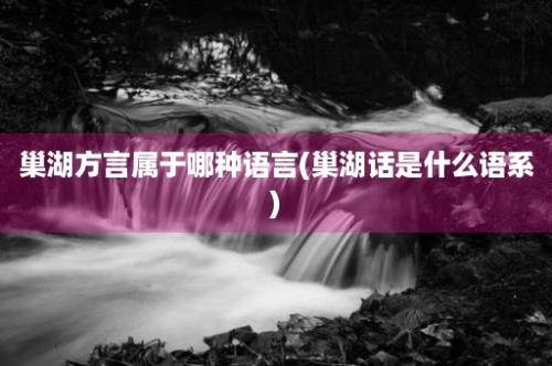 巢湖方言属于哪种语言(巢湖话是什么语系)