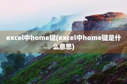 excel中home键(excel中home键是什么意思)