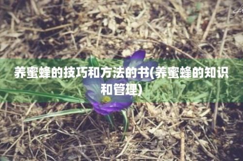 养蜜蜂的技巧和方法的书(养蜜蜂的知识和管理)