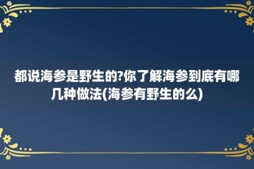 都说海参是野生的?你了解海参到底有哪几种做法(海参有野生的么)