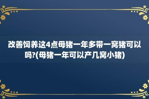 改善饲养这4点母猪一年多带一窝猪可以吗?(母猪一年可以产几窝小猪)