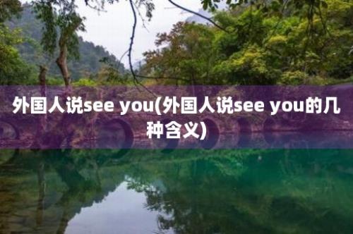 外国人说see you(外国人说see you的几种含义)